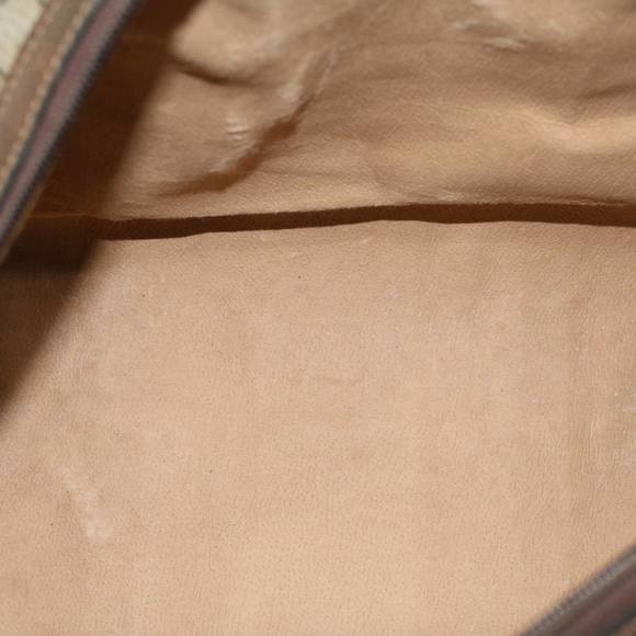 GUCCI GG Canvas Web Sherry Line Boston Bag PVC Leather Beige Green Auth ki3376 - Picture 11 of 16